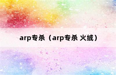 arp专杀（arp专杀 火绒）